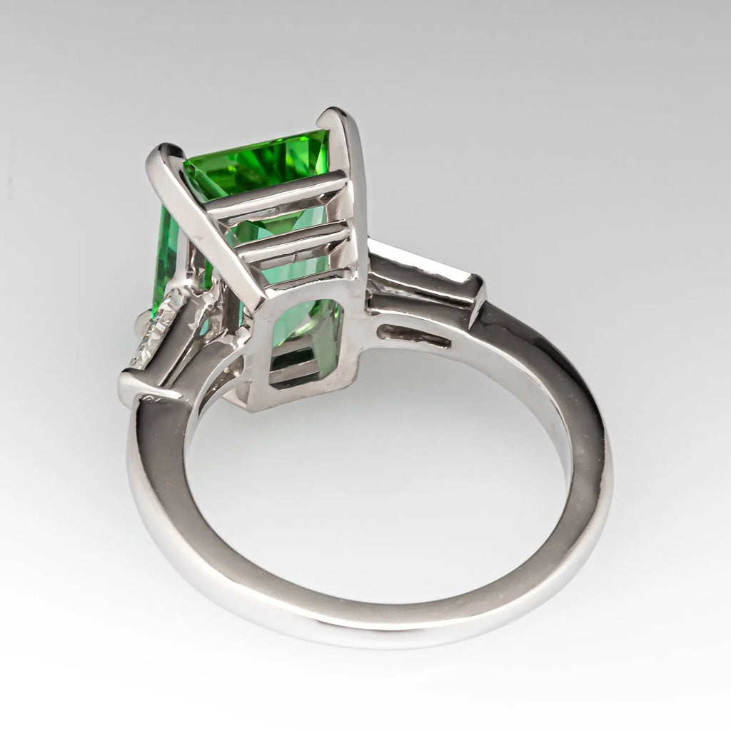 Square green electroplated copper ring on a white surface, geometric design, available in UK ring sizes No 6 to No 10
