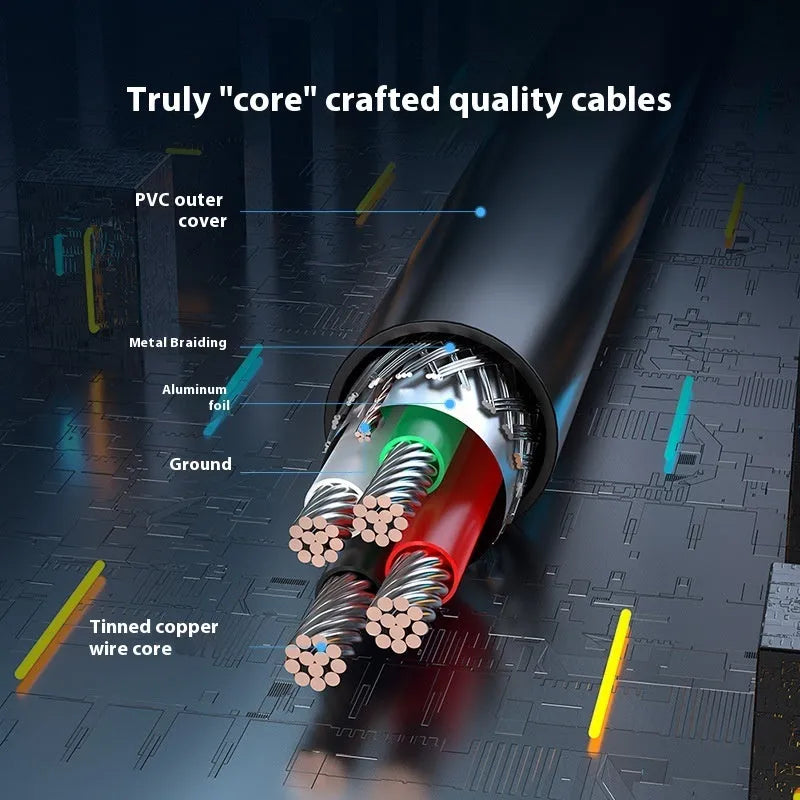 Black USB A Male to AM extension cable with straight head connectors showing length options from 0.5 to 5 metres
