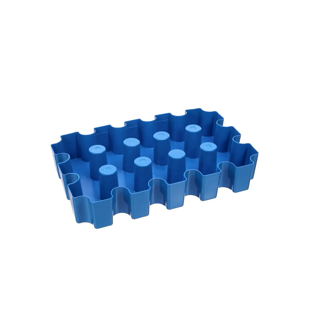 Blue polypropylene ice maker tray measuring 34cm long for outdoor camping and barbecues