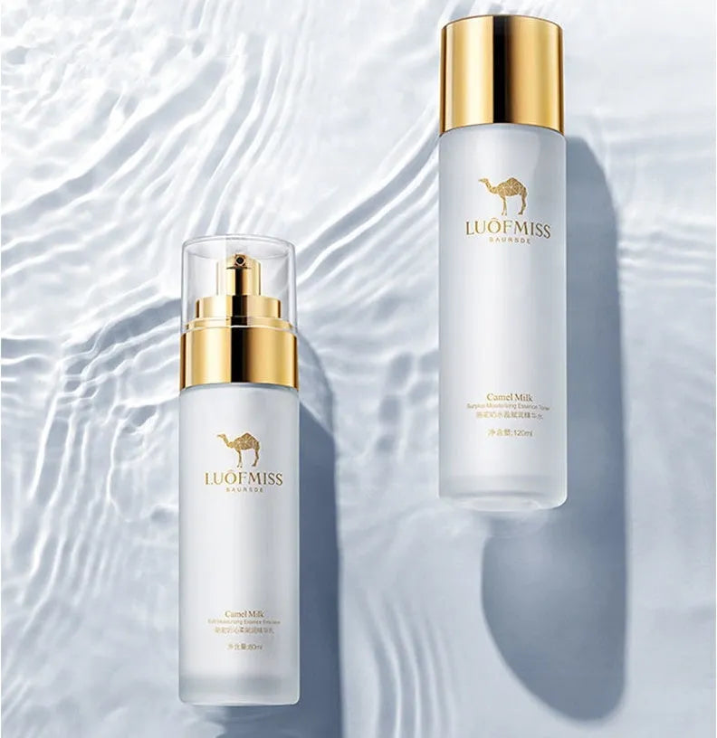 Camel milk moisturising set with 120ml water essence and 80ml milk for various skin types