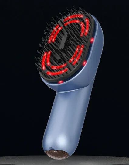 Atomized massage comb with Type-C charging port and three-speed vibration settings for scalp massage.