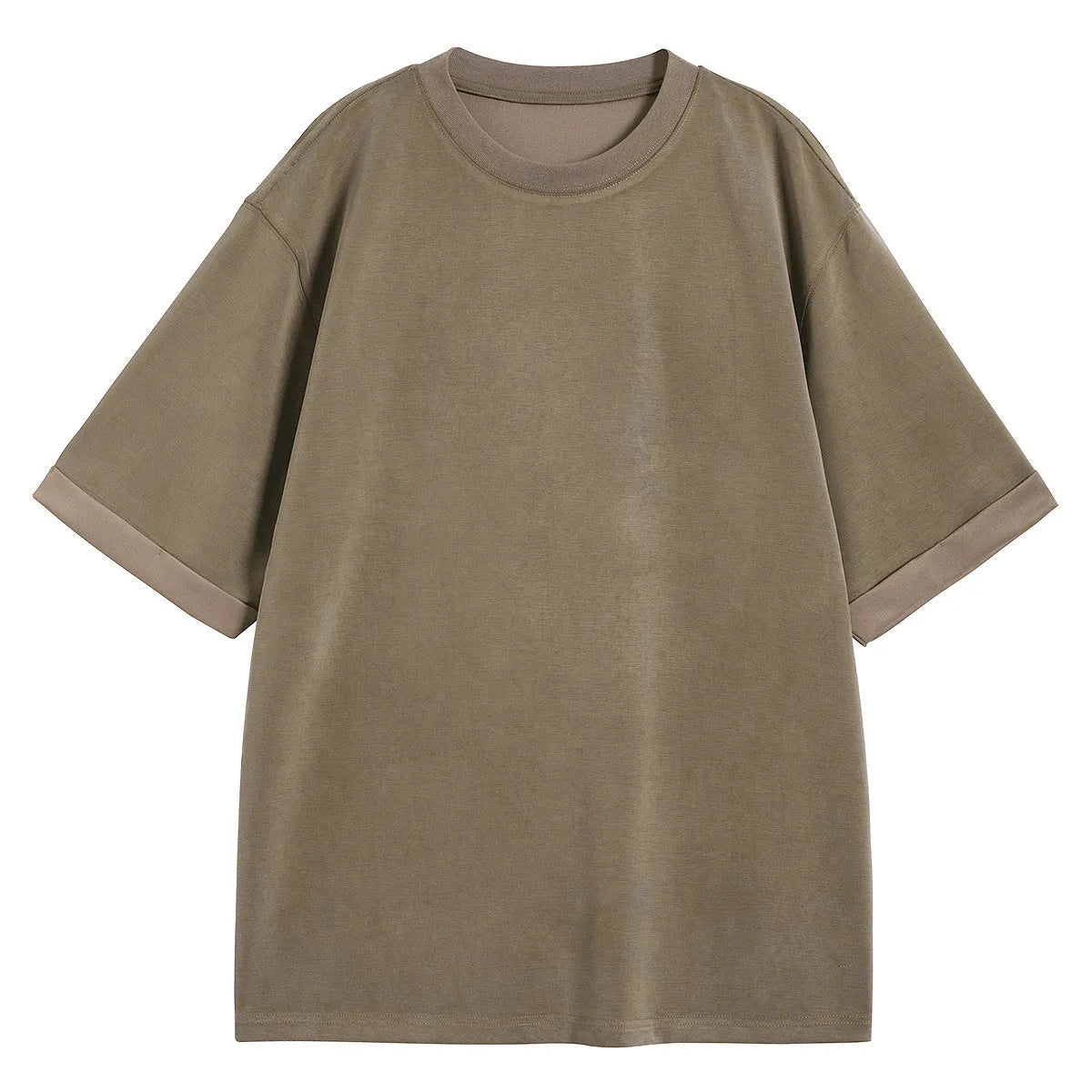 Men's drape knit loose fit T-shirt in black, brown or white solid colours