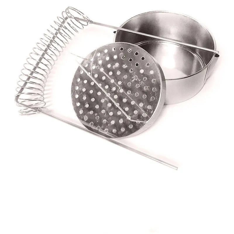 Silver stainless steel oil painting brush cleaning tank with spring clamp and leaking plugs