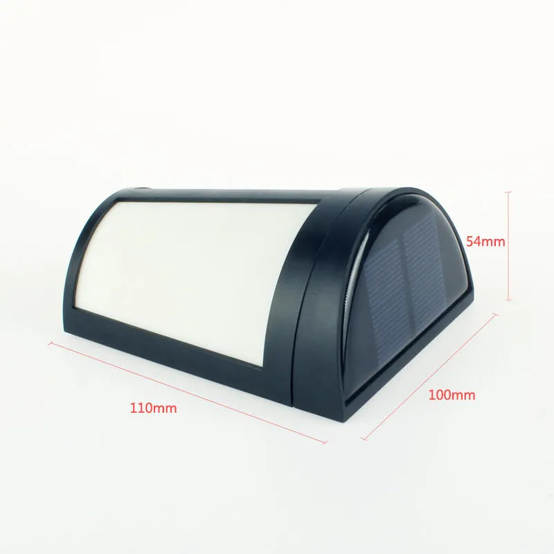 Solar wall lamp with 6 LED lights in IP65 waterproof housing for outdoor garden and courtyard illumination