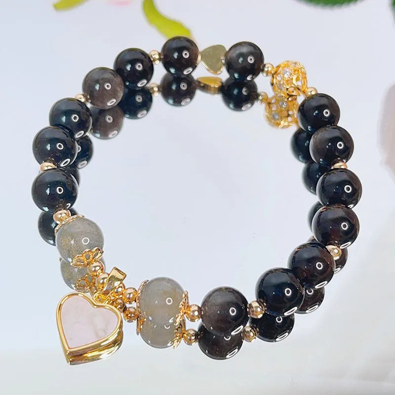 Sweet Cool Style silverstone bracelet with electroplated finish showing floral, heart and star design options