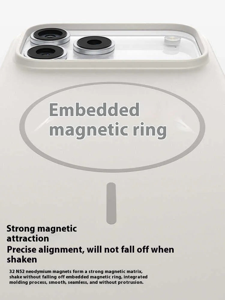 Frosted matte magnetic protective cover for iPhone 17 Pro with camera button protection