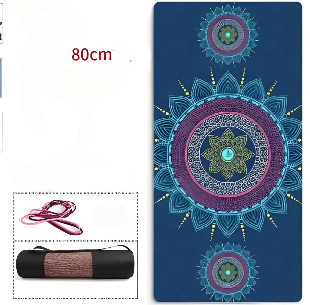 Yoga mat with geometric pattern, TPE suede material, 183x80cm size, 6mm thickness for beginner fitness