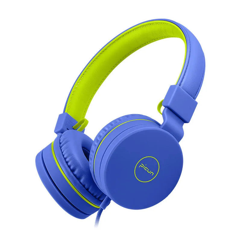 BENGOO C30 over-ear wired headphones with microphone in mint green, showing braided cable and 3.5mm plug.