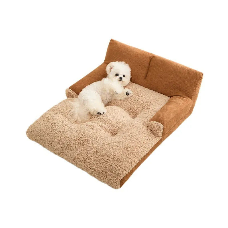Removable cover pet bed in three sizes for small and medium dogs and cats with non-slip bottom