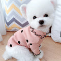 Dot turtleneck dog bottoming shirt in yellow polka dot cotton fabric