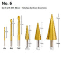HSS steel cone drill bit and centre punch set for metalworking with step drill design
