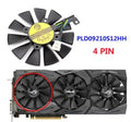 PLD09210S12M 87mm square graphics card cooling fan with 4-pin connector for ROG Strix GPUs.