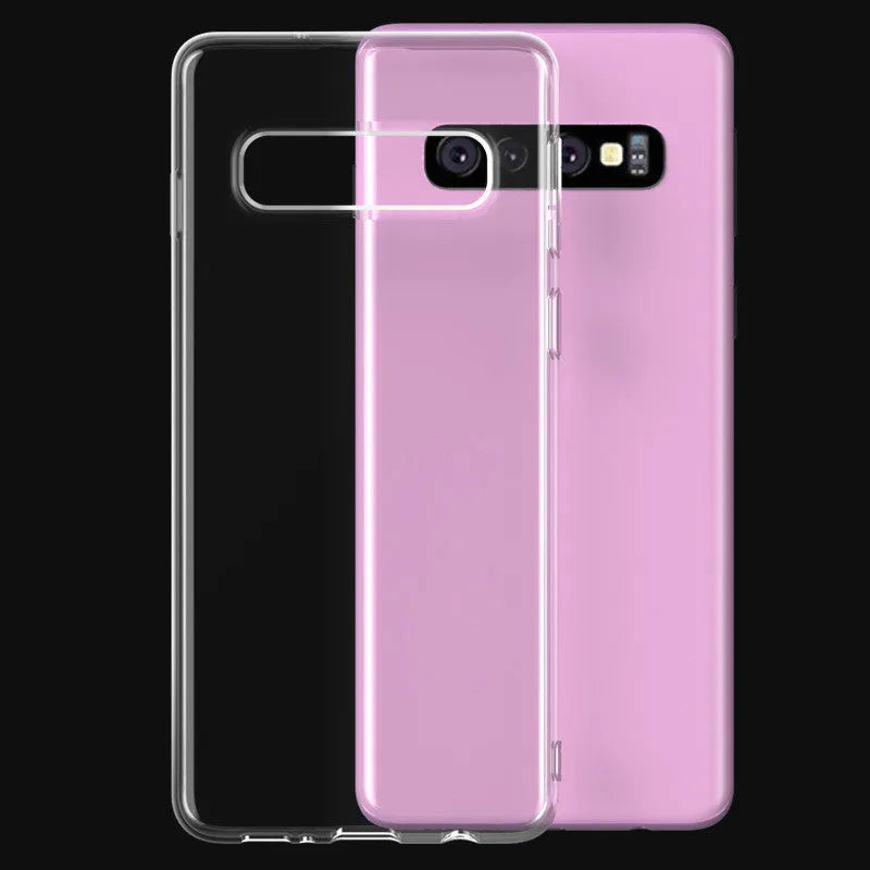 Clear transparent Samsung Galaxy S10 mobile phone case shown from the back