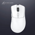 Attack Shark wireless gaming mouse in black, red, or white with USB and Bluetooth connectivity