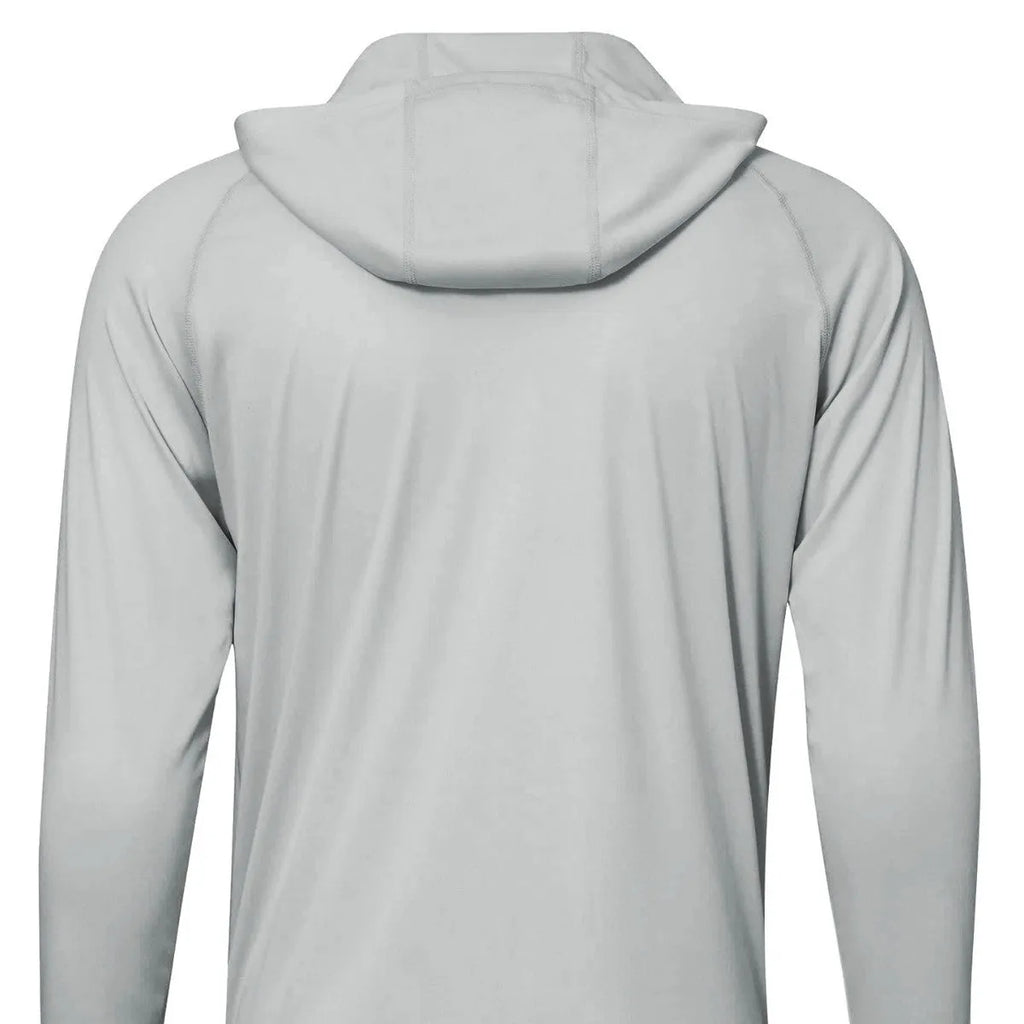 Thin polyester outdoor hooded top with long sleeves for fishing and hiking, shown in a solid colour.