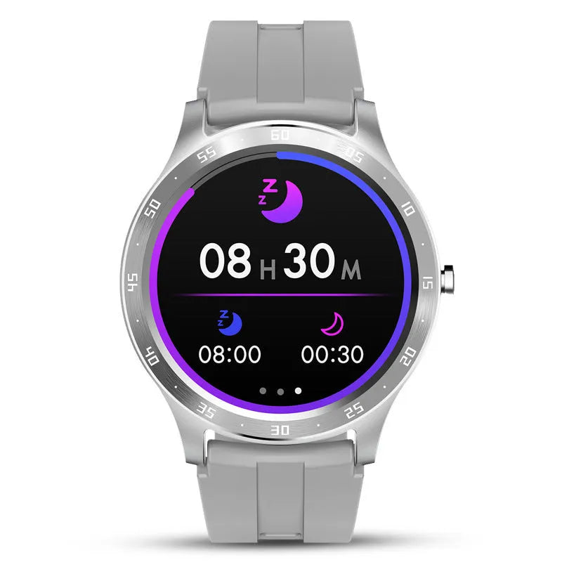 S20 smart sleep bracelet with 1.28-inch touchscreen display on wrist in black, grey, or pink colours