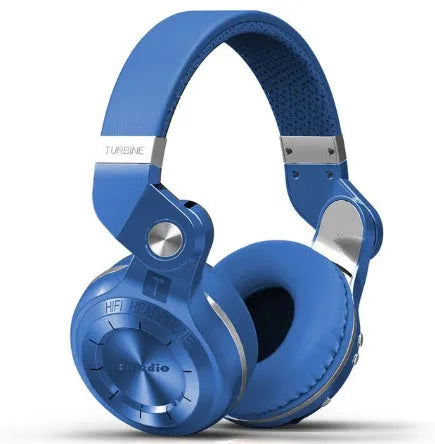 Bluedio T2 Plus wireless Bluetooth on-ear headset in blue colour with 57mm drivers