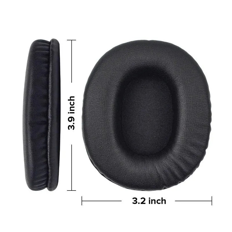 Black soft PU leather replacement earmuffs for Sony MDR-1R headphones, two pieces