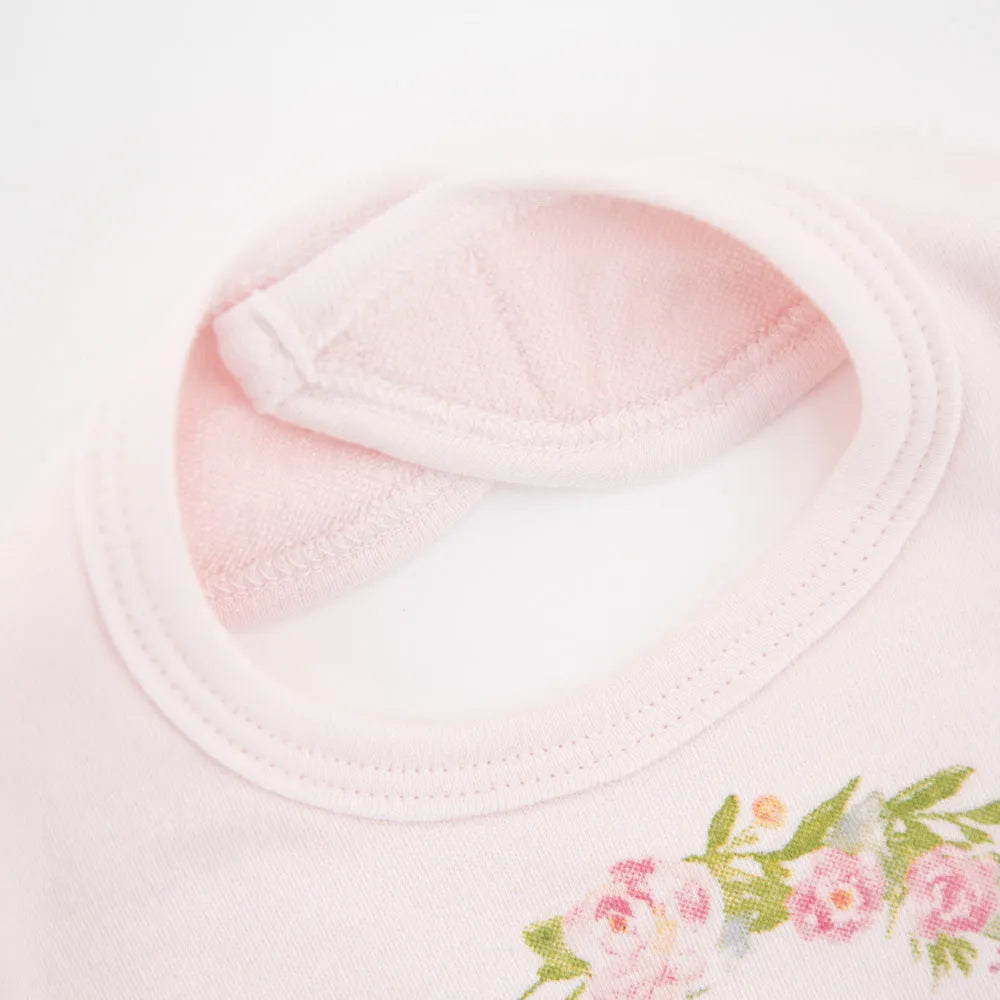Baby bib with three drool towels in cotton for babies 0-1 years