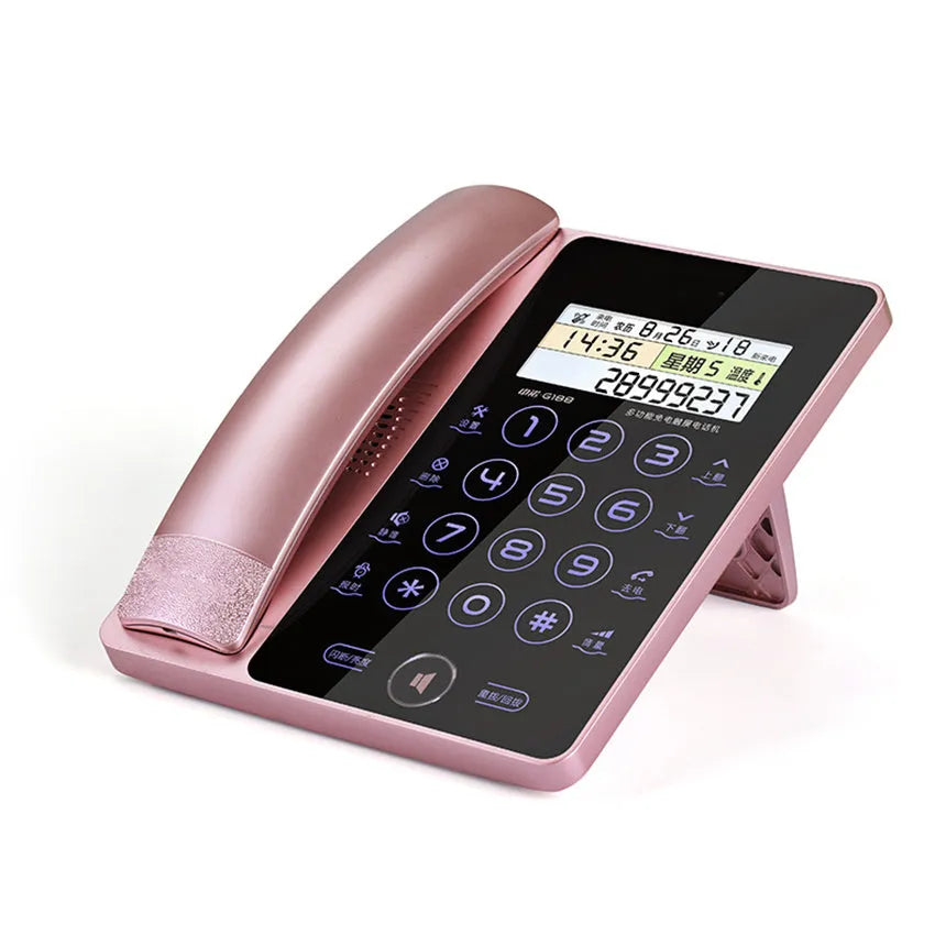 Creative Fashion G188 gold touch screen landline telephone with LCD display on desk
