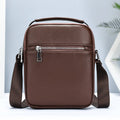 Men's first layer cowhide crossbody bag, 18x7x22cm, in black or coffee with polyester cotton lining