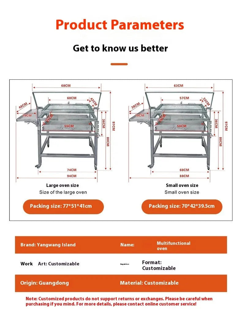 Foldable large charcoal barbecue stove grill for outdoor garden and camp use.