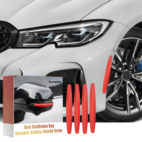 Four transparent PVC car anti-scratch protector strips measuring 13x1.5cm on a car door edge