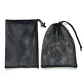 Black drawstring mesh storage bag for children's water ball toys in three size options.