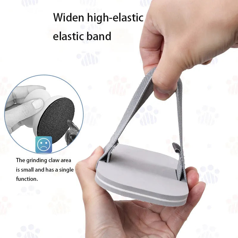 Grey EVA pet nail file grooming tool with four detachable sanding heads for cats and dogs