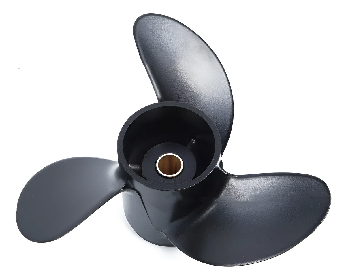 Aluminium alloy outboard motor propeller, 7.8 inch diameter, 3-blade, black finish
