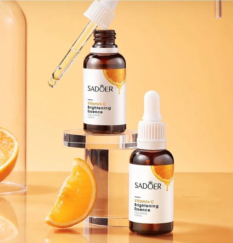 Vitamin C hydrating facial essence 30ml bottle with English packaging for universal skin types
