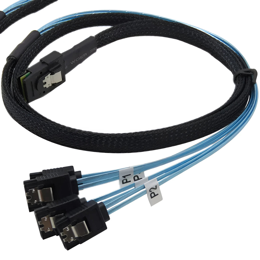 Straight head SAS server cable with coaxial connectors in 0.5m and 1m lengths