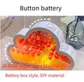 DIY cloud tulip night lamp kit with LED light, mirror, and photo frame on a desk