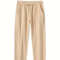 Men's cotton linen beach trousers in loose fit with European sizing options