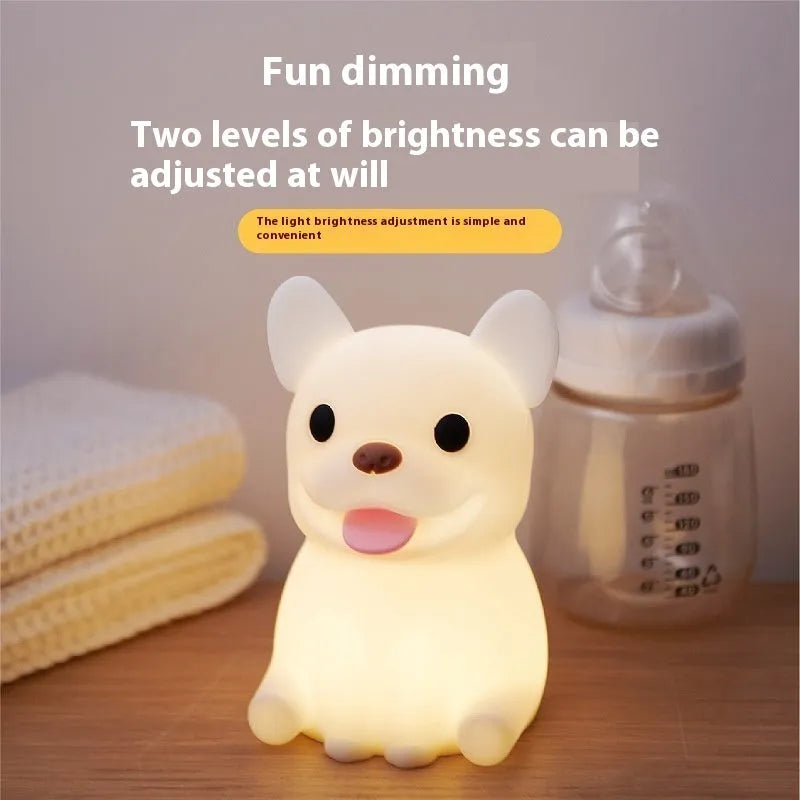 Silicone USB night light in a cartoon animal or zodiac design with dimming function.