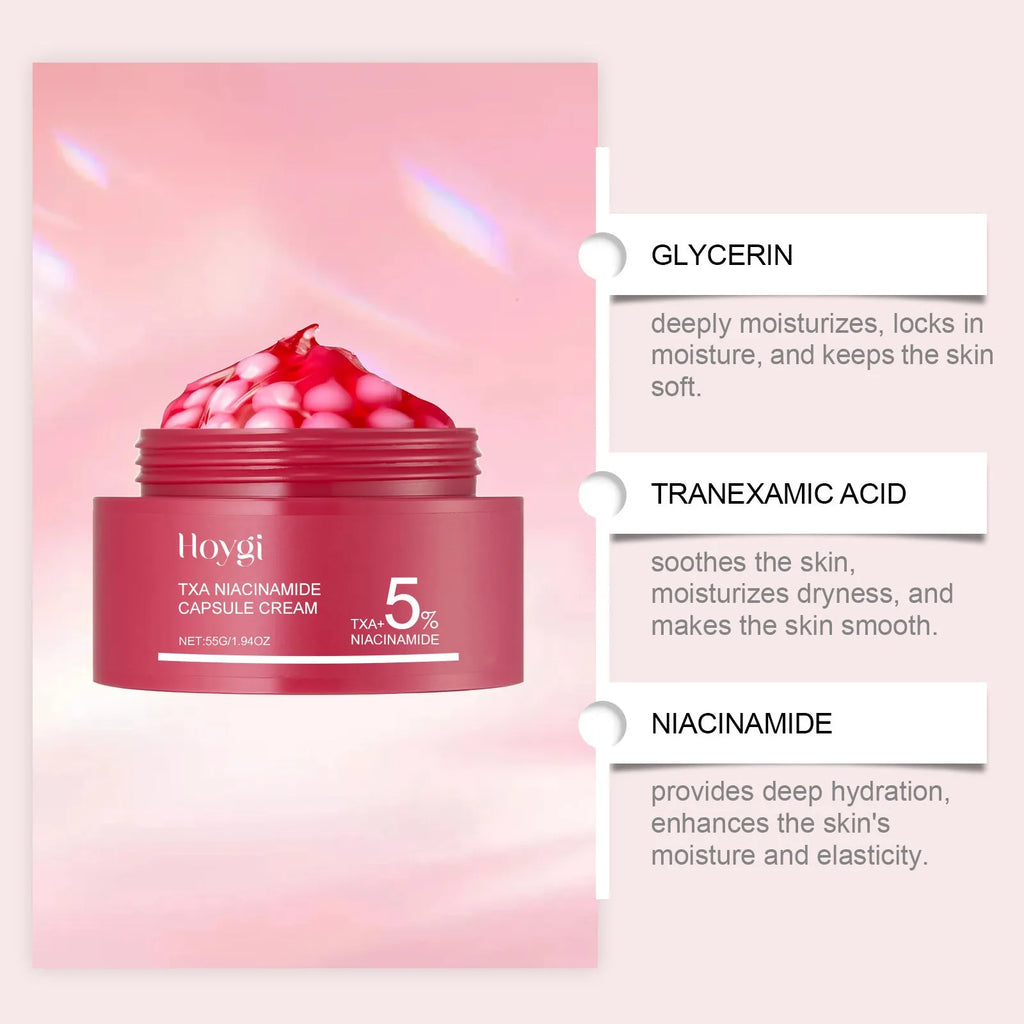 55g moisturising cream jar with nicotinamide and tranexamic acid gel formula