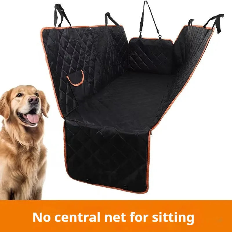 Cloth pet car mat for dogs on a vehicle seat, shown in black and grey colour options.