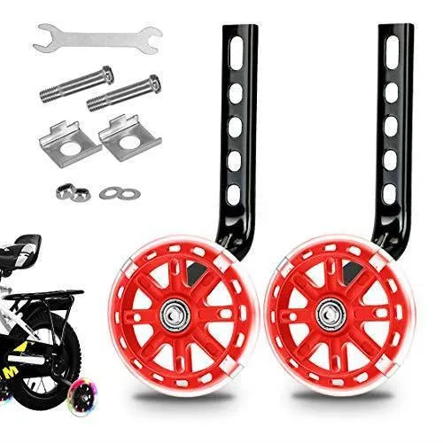 Children's glow auxiliary bicycle training wheel set with universal bracket in multiple colours