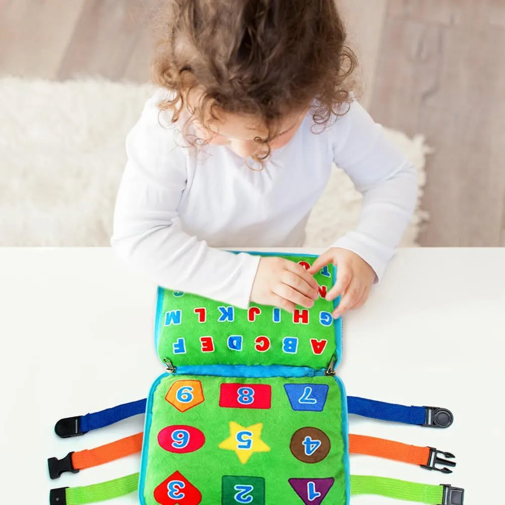 Blue plush owl baby early education release buckle colour matching toy for 12-month-old toddlers