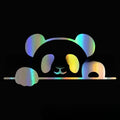 Peeking panda design vinyl car sticker for window decoration in black, white or laser colour.