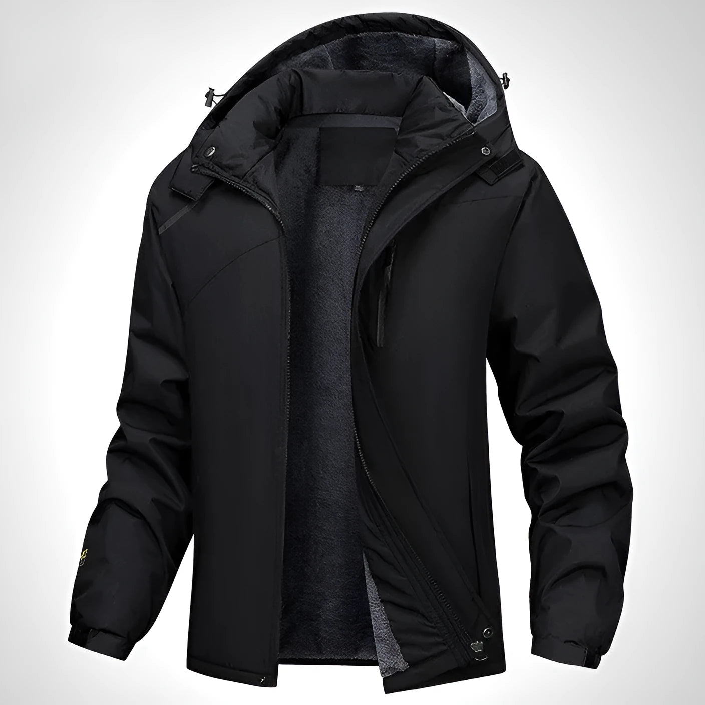 Men's plus size waterproof hooded coat in loose fit design available in multiple colours