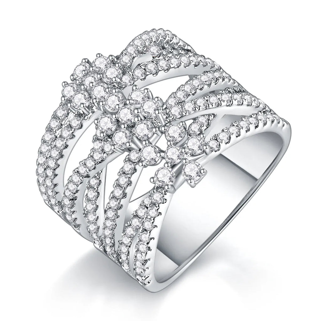 Moissanite wedding ring set in rose gold on S925 silver with platinum plating, gift box, and GRA certificate