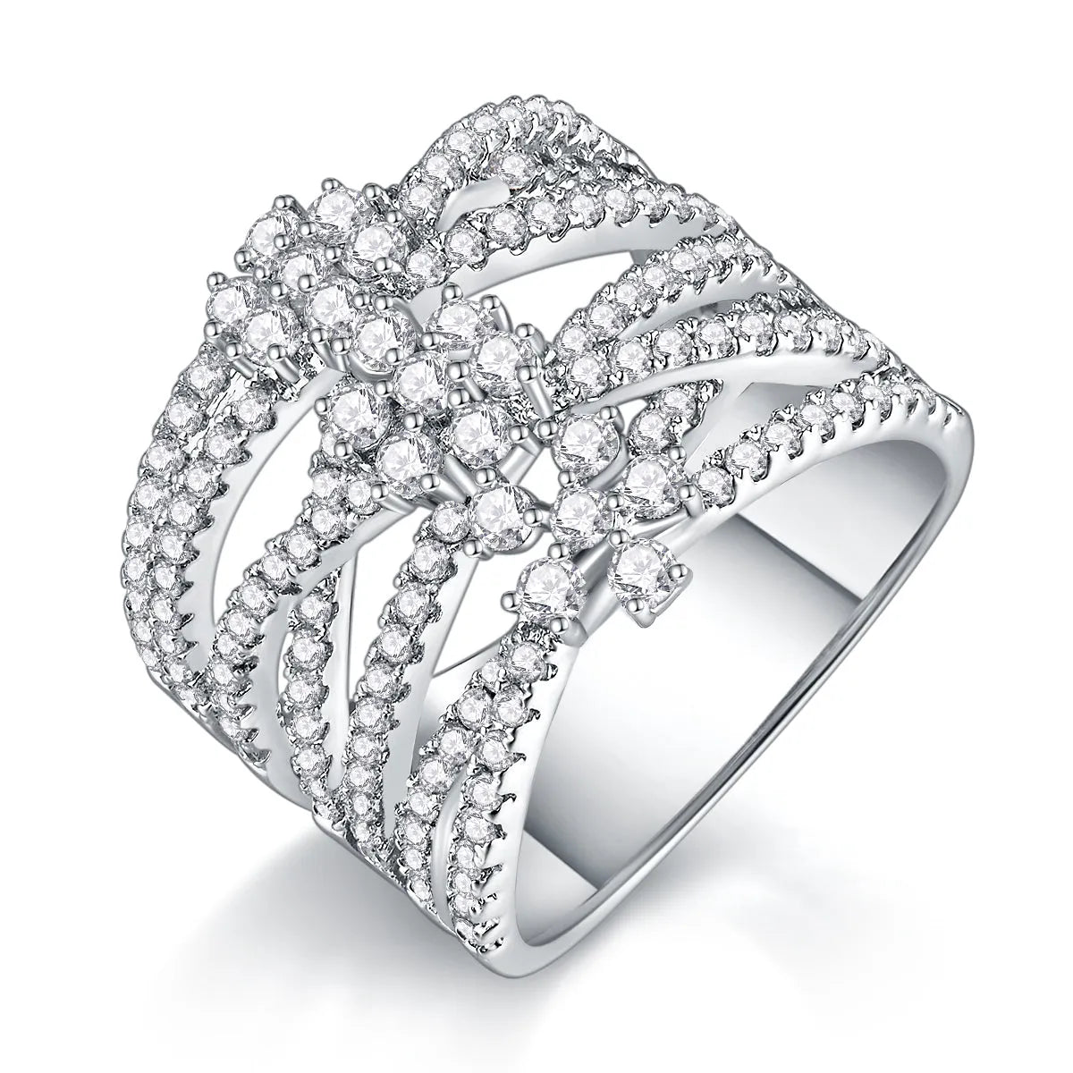 Moissanite wedding ring set in rose gold on S925 silver with platinum plating, gift box, and GRA certificate