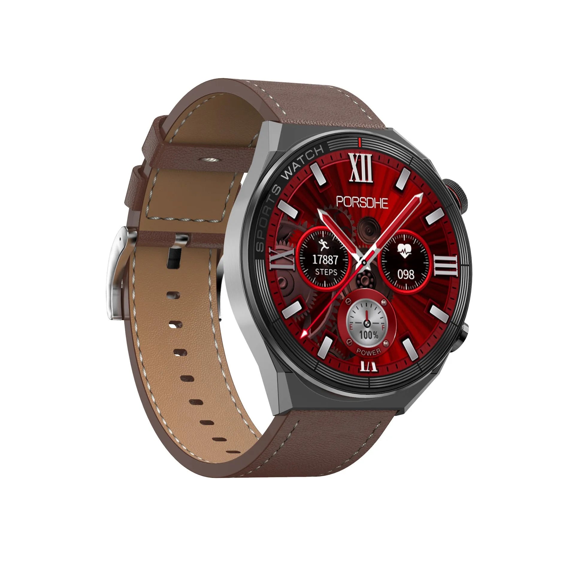 Large screen Bluetooth smart watch with 46mm case and multiple strap options