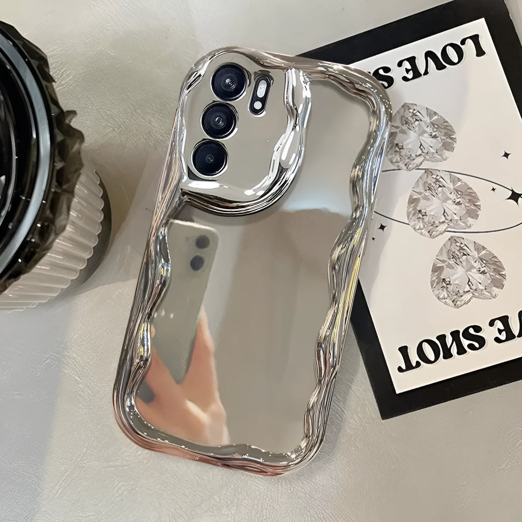 Silver electroplated mirror TPU phone case for Samsung S21 S22 S23 S24 S25 series back cover