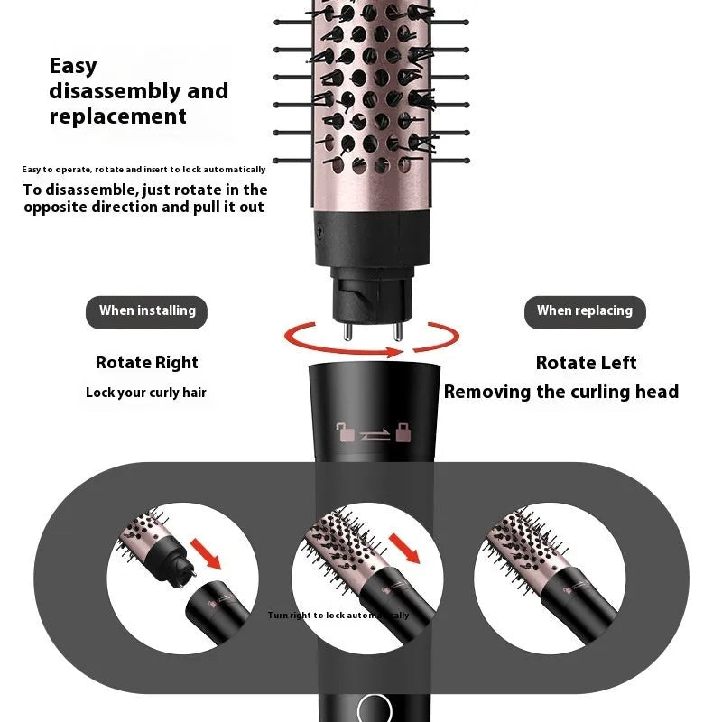 Automatic large wave hair curler in rose gold or black colour with adjustable voltage for home styling