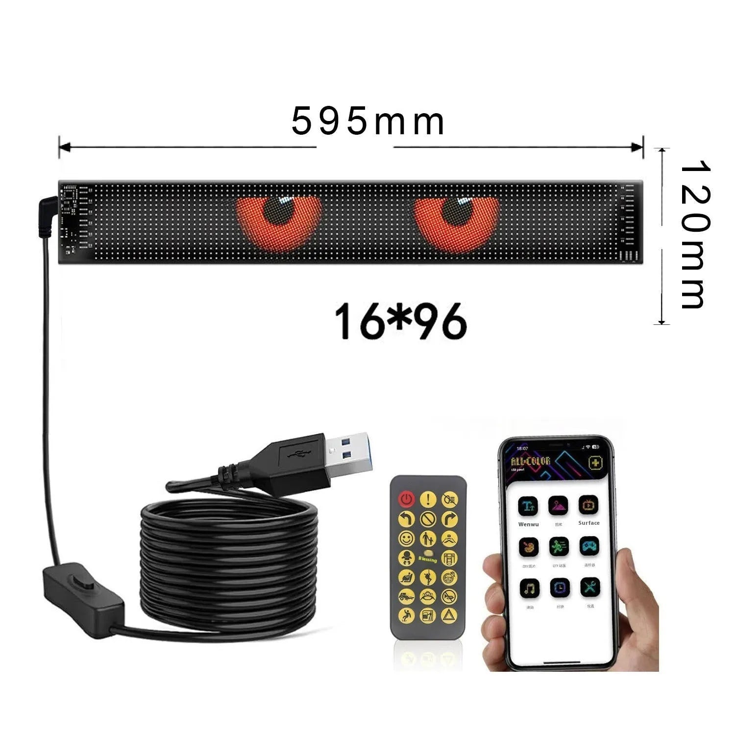 Car flexible advertising Bluetooth smart screen with PU FPCB material, Magic Color finish, general vehicle fit