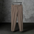 Men's straight leg suit trousers in polyester with brushed finish, light business style, nine colours, sizes 27 to 38.