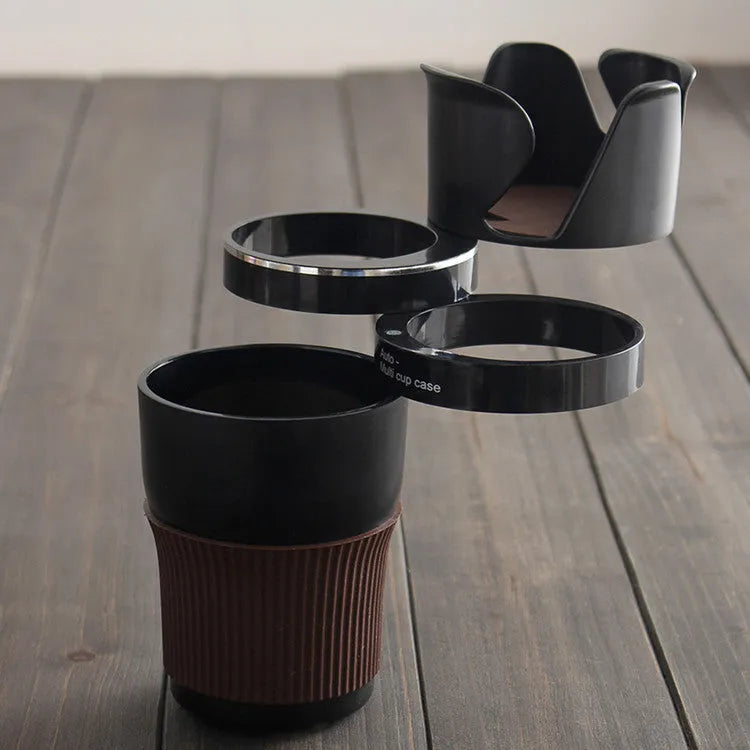 Car cup holder and phone mount bracket in black, brown, green, pink, and sky blue colours