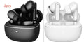 Wireless Bluetooth noise reduction in-ear headphones with digital display charging case, black and white colour options